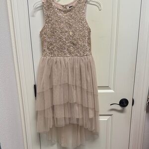 Zunie Gold Layered Kids Dress & Sweater
